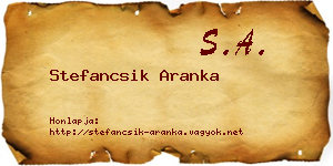 Stefancsik Aranka névjegykártya